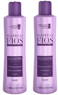 Duo Smoothing Shampoo + Conditioner 300ml Plastica dos Fios